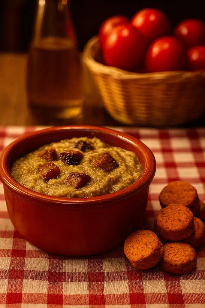 Biscotti-Salatì-pomodoro-e-origano-e-Crema-di-Melanzane » SALATì Pomodoro e Origano con Crema di Melanzane "a Funghetto"
